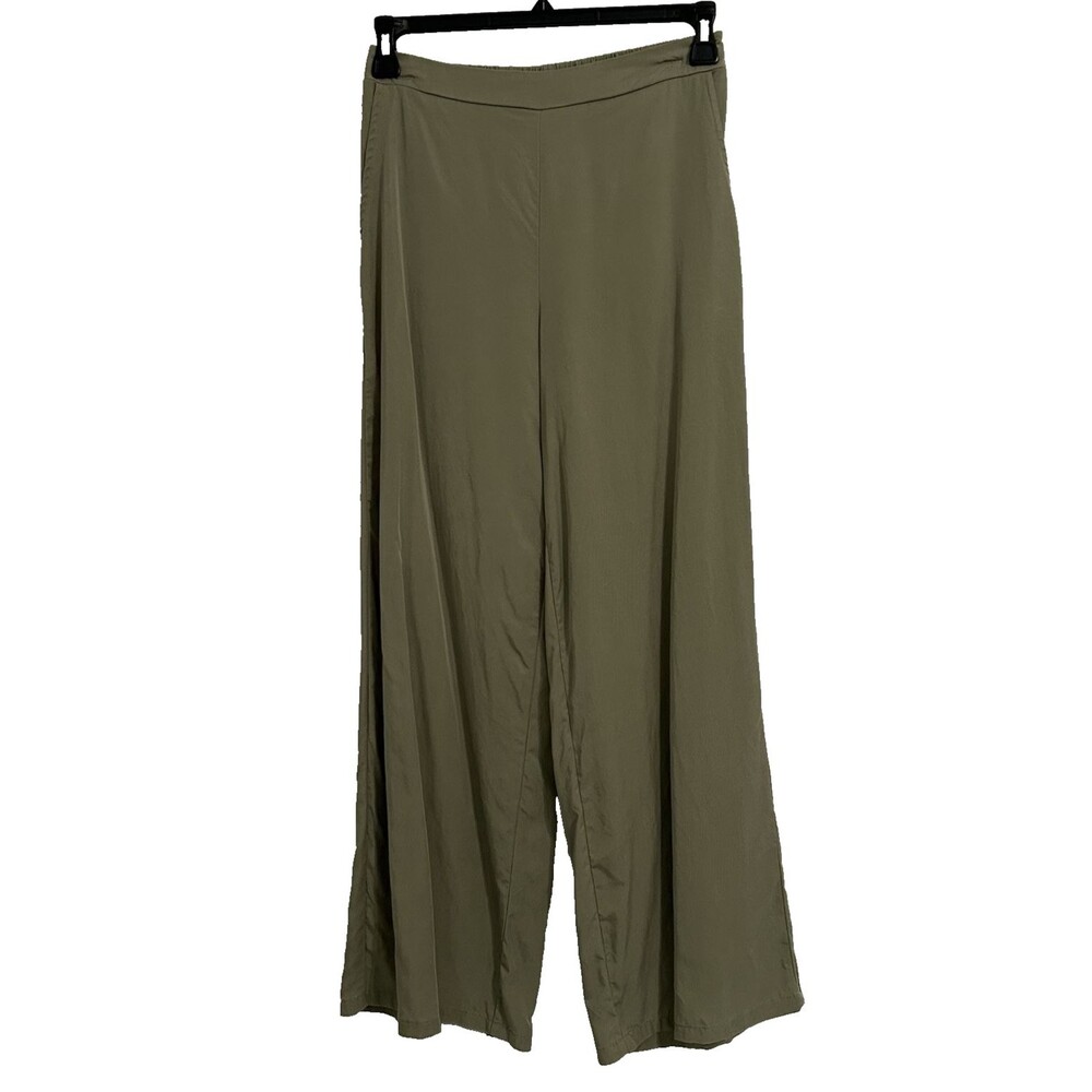 Sadie & Sage Pants Women S Green Pullon Pockets Wide Leg Comfy Business Casual